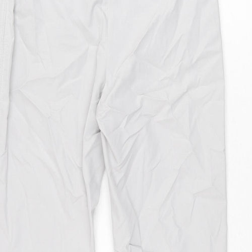 Marks and Spencer Womens Grey Cotton Chino Trousers Size 6 L25.5 in Regular Zip