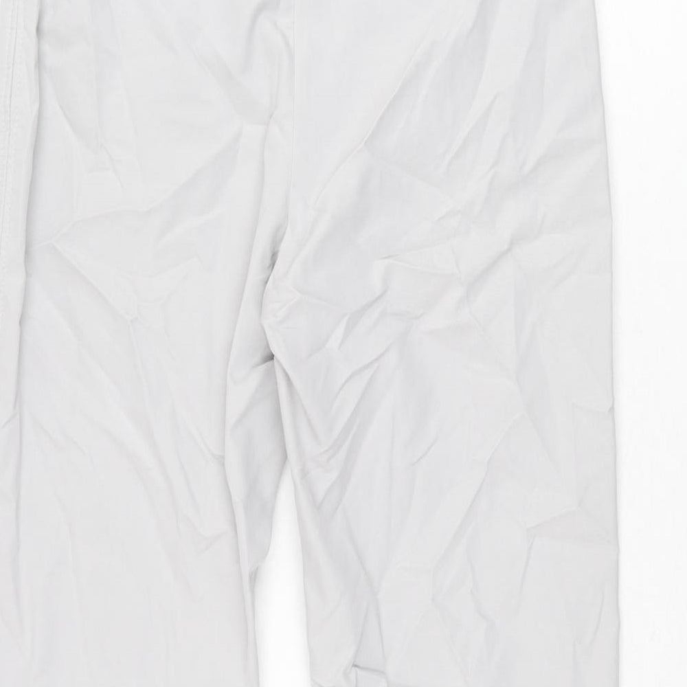 Marks and Spencer Womens Grey Cotton Chino Trousers Size 6 L25.5 in Regular Zip