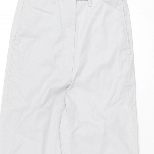 Marks and Spencer Womens Grey Cotton Chino Trousers Size 8 L29.5 in Regular Zip