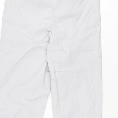 Marks and Spencer Womens Grey Cotton Chino Trousers Size 8 L29.5 in Regular Zip