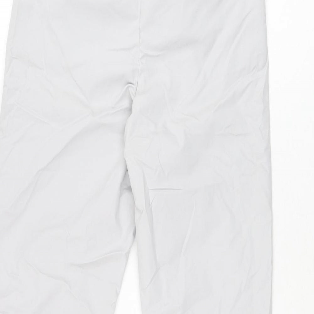 Marks and Spencer Womens Grey Cotton Chino Trousers Size 8 L29.5 in Regular Zip
