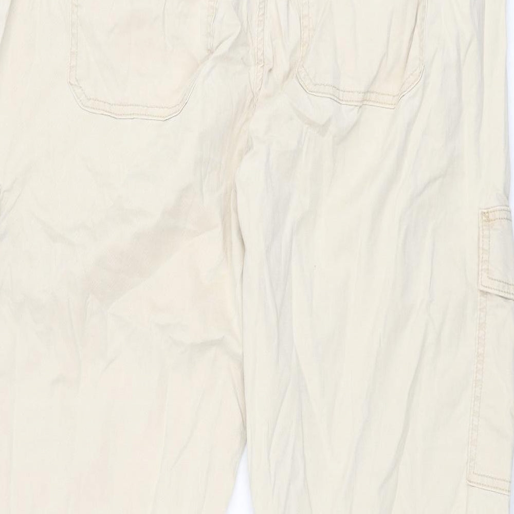 Marks and Spencer Womens Beige Lyocell Cargo Trousers Size 18 L27.5 in Regular Zip