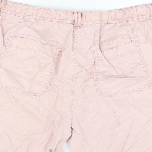 Marks and Spencer Womens Pink Lyocell Cargo Shorts Size 20 L7 in Regular Zip