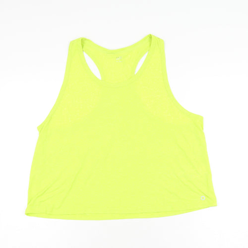 Goodmove Womens Green Polyester Basic Tank Size 18 Round Neck Pullover