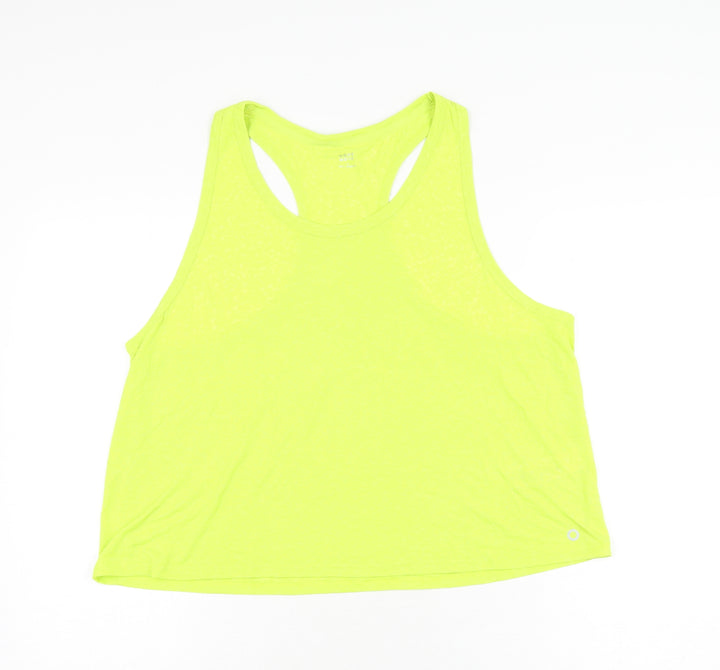 Goodmove Womens Green Polyester Basic Tank Size 18 Round Neck Pullover