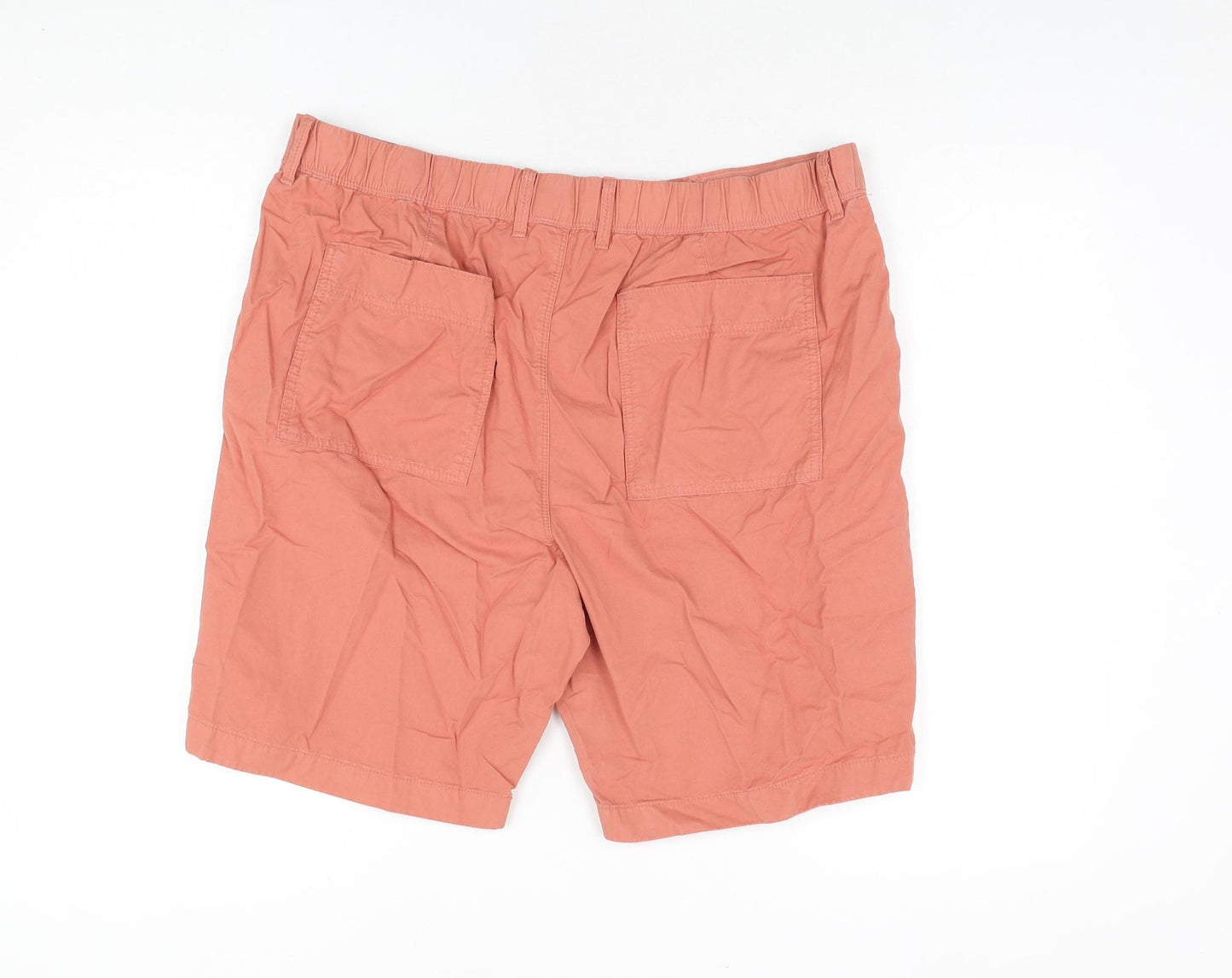 Marks and Spencer Mens Red Cotton Chino Shorts Size 38 in L9 in Regular Zip