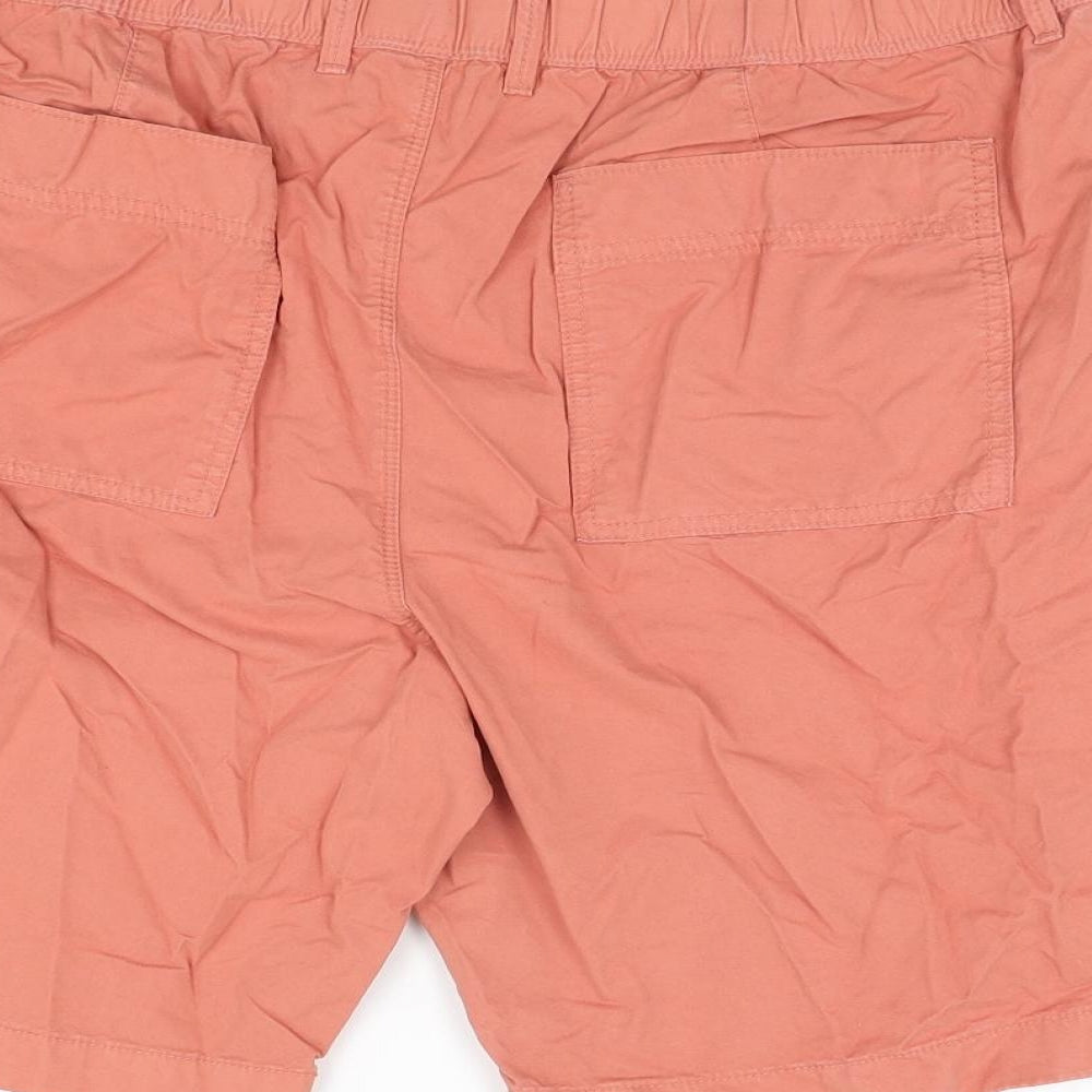 Marks and Spencer Mens Red Cotton Chino Shorts Size 38 in L9 in Regular Zip