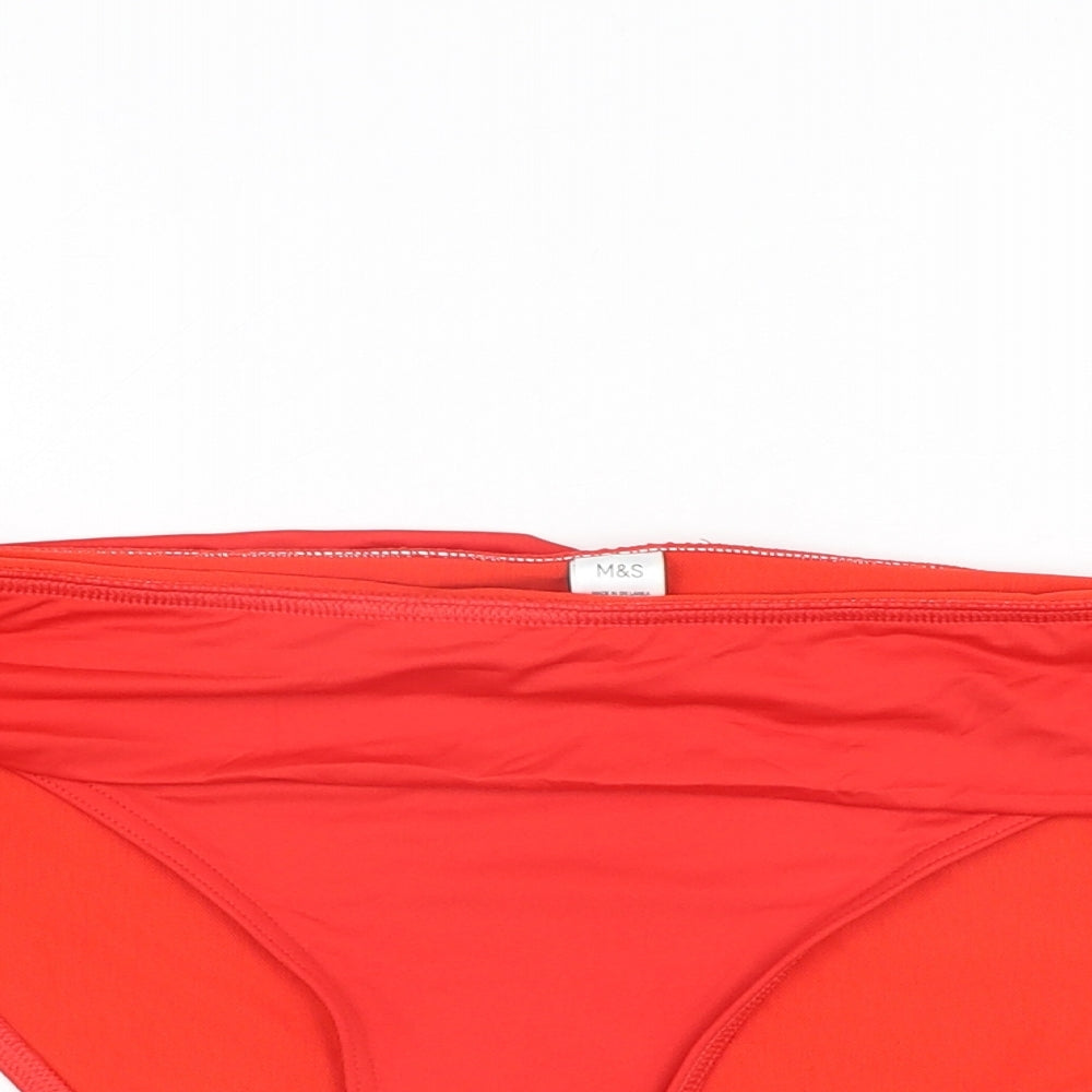 Marks and Spencer Womens Red Polyamide Swim Bottom Size 18