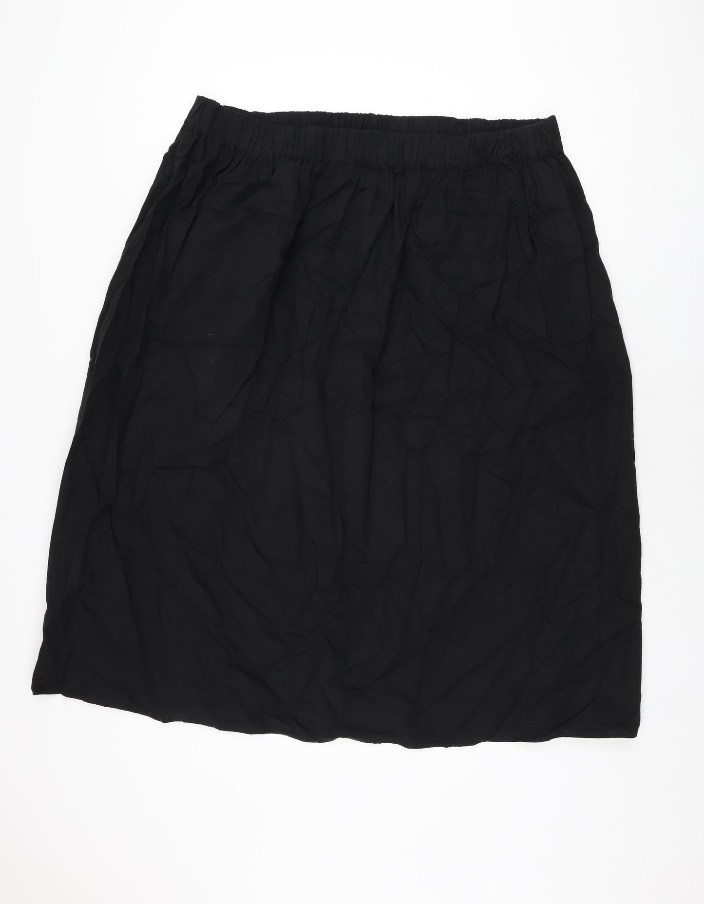 Marks and Spencer Womens Black Cotton Swing Skirt Size 22