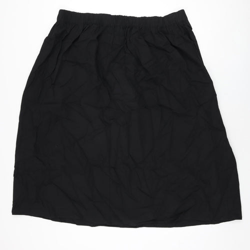 Marks and Spencer Womens Black Cotton Swing Skirt Size 22