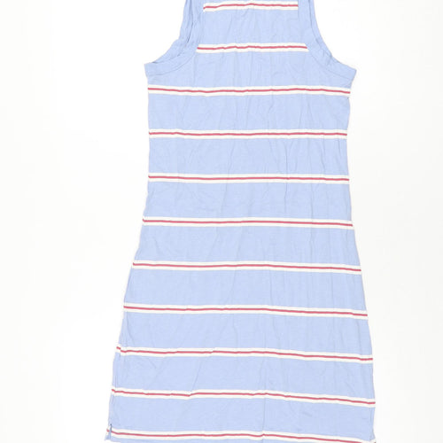 Marks and Spencer Womens Blue Striped Cotton Bodycon Size S Round Neck Pullover