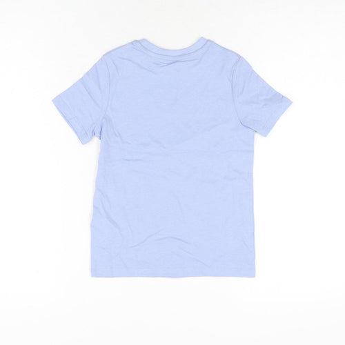 Marks and Spencer Boys Blue Cotton Basic T-Shirt Size 5-6 Years Round Neck Pullover - Born To Skate