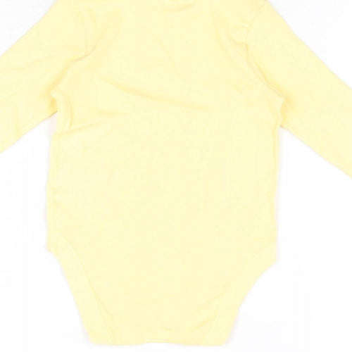 Marks and Spencer Baby Yellow Cotton Romper One-Piece Size 6-9 Months Snap