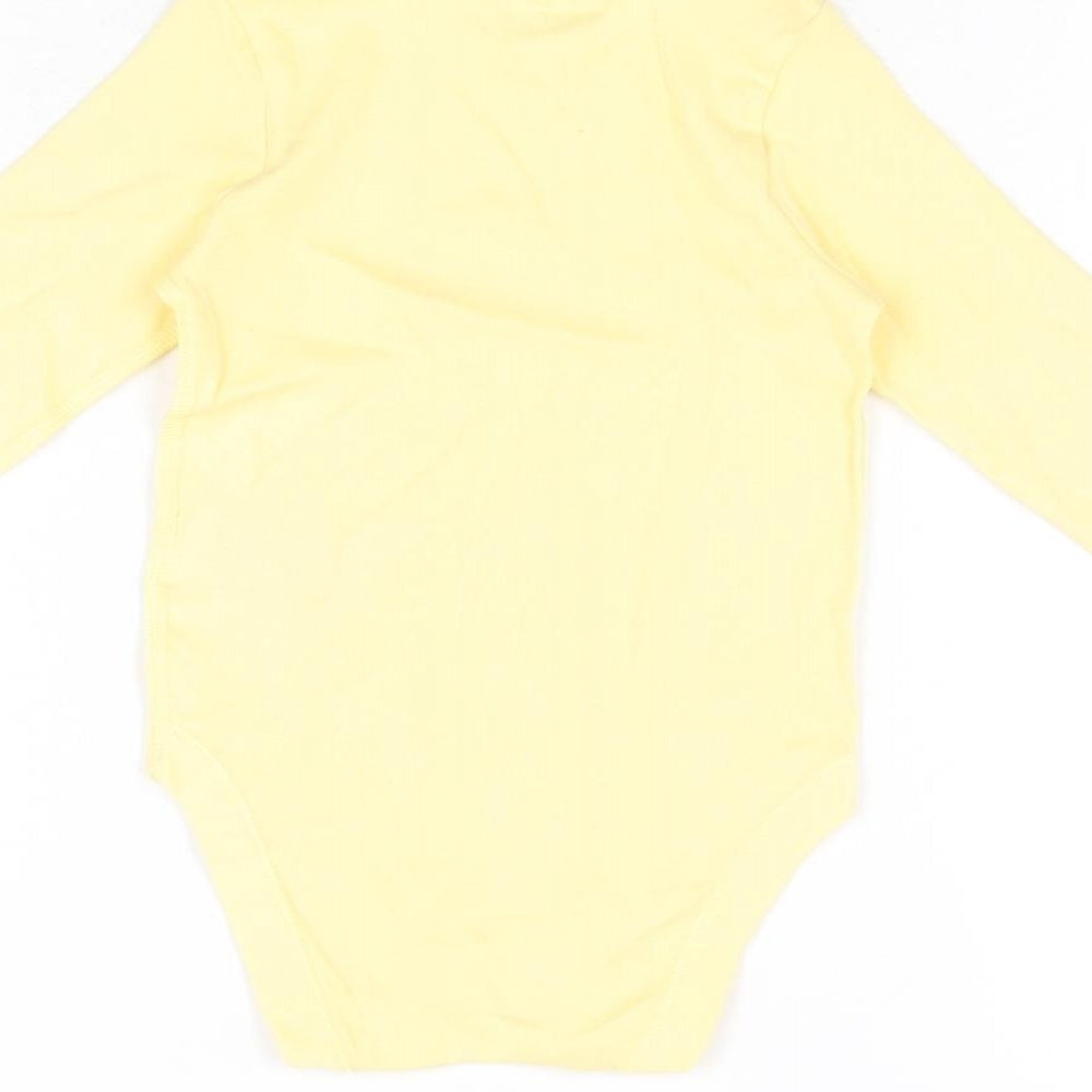 Marks and Spencer Baby Yellow Cotton Romper One-Piece Size 6-9 Months Snap