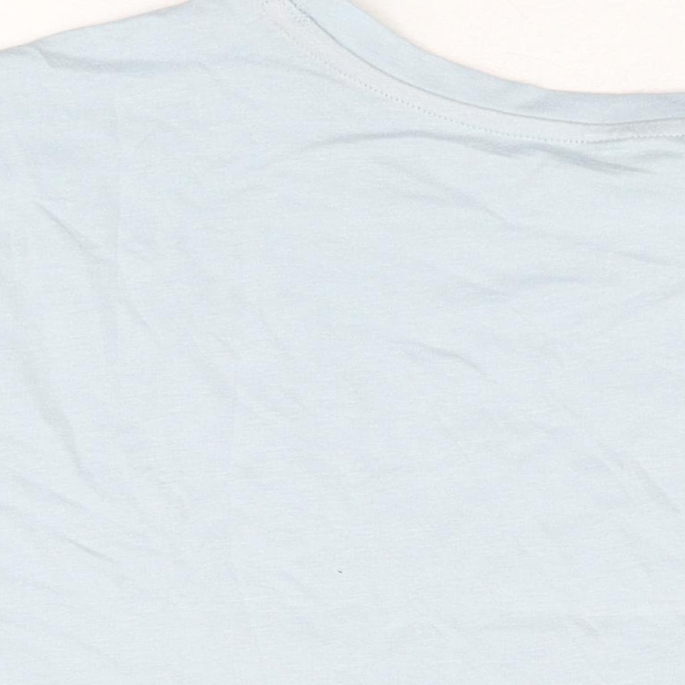 Marks and Spencer Womens Blue Solid Cotton Top Pyjama Top Size 2XL