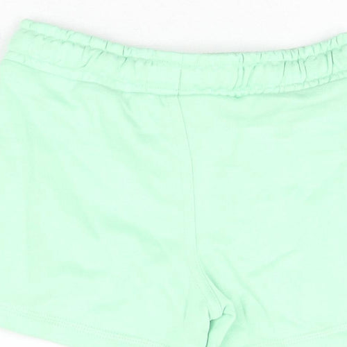 Marks and Spencer Boys Green Cotton Sweat Shorts Size 2-3 Years Regular Drawstring