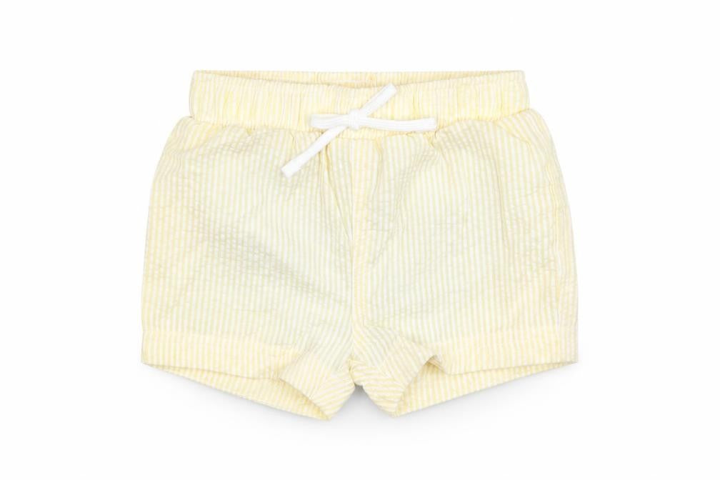 Marks and Spencer Boys Yellow Striped Polyester Shorts Outfit/Set Size 0-3 Months Drawstring - Swim Short