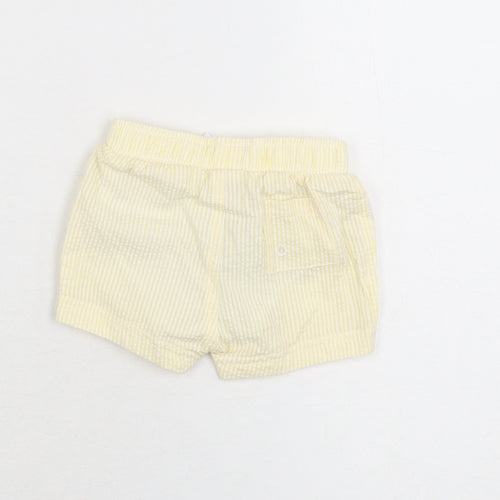 Marks and Spencer Boys Yellow Striped Polyester Shorts Outfit/Set Size 0-3 Months Drawstring - Swim Short