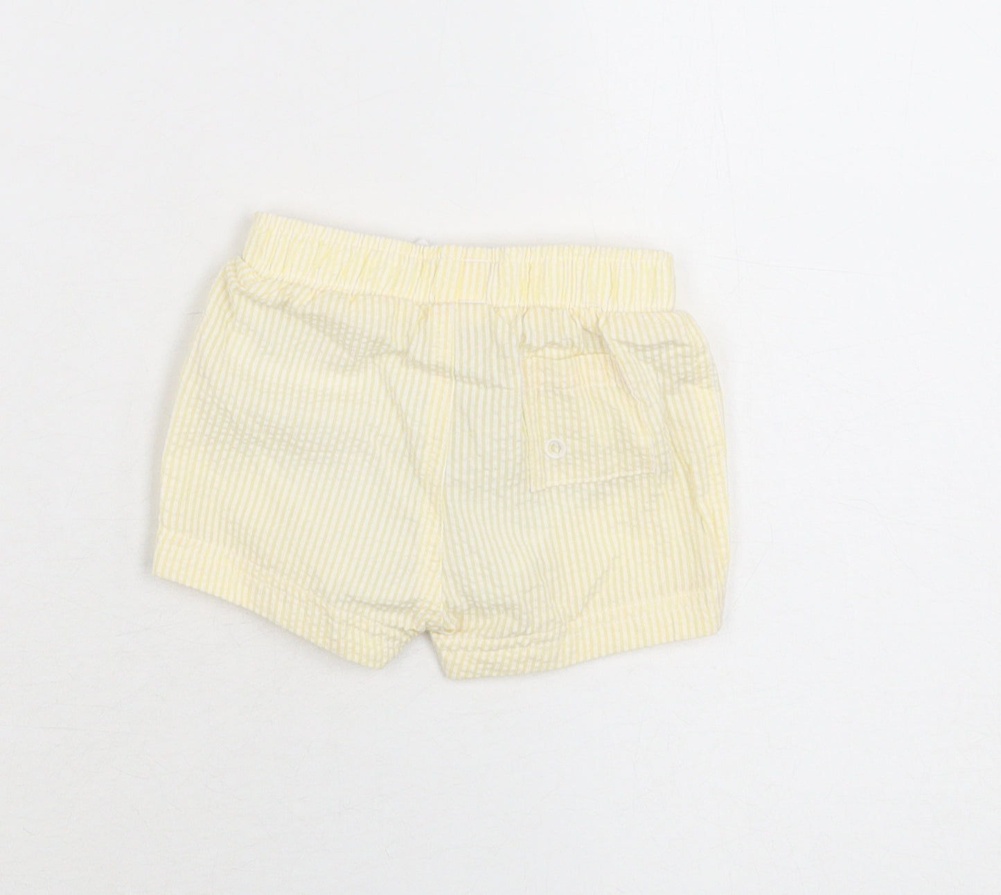 Marks and Spencer Boys Yellow Striped Polyester Shorts Outfit/Set Size 0-3 Months Drawstring - Swim Short