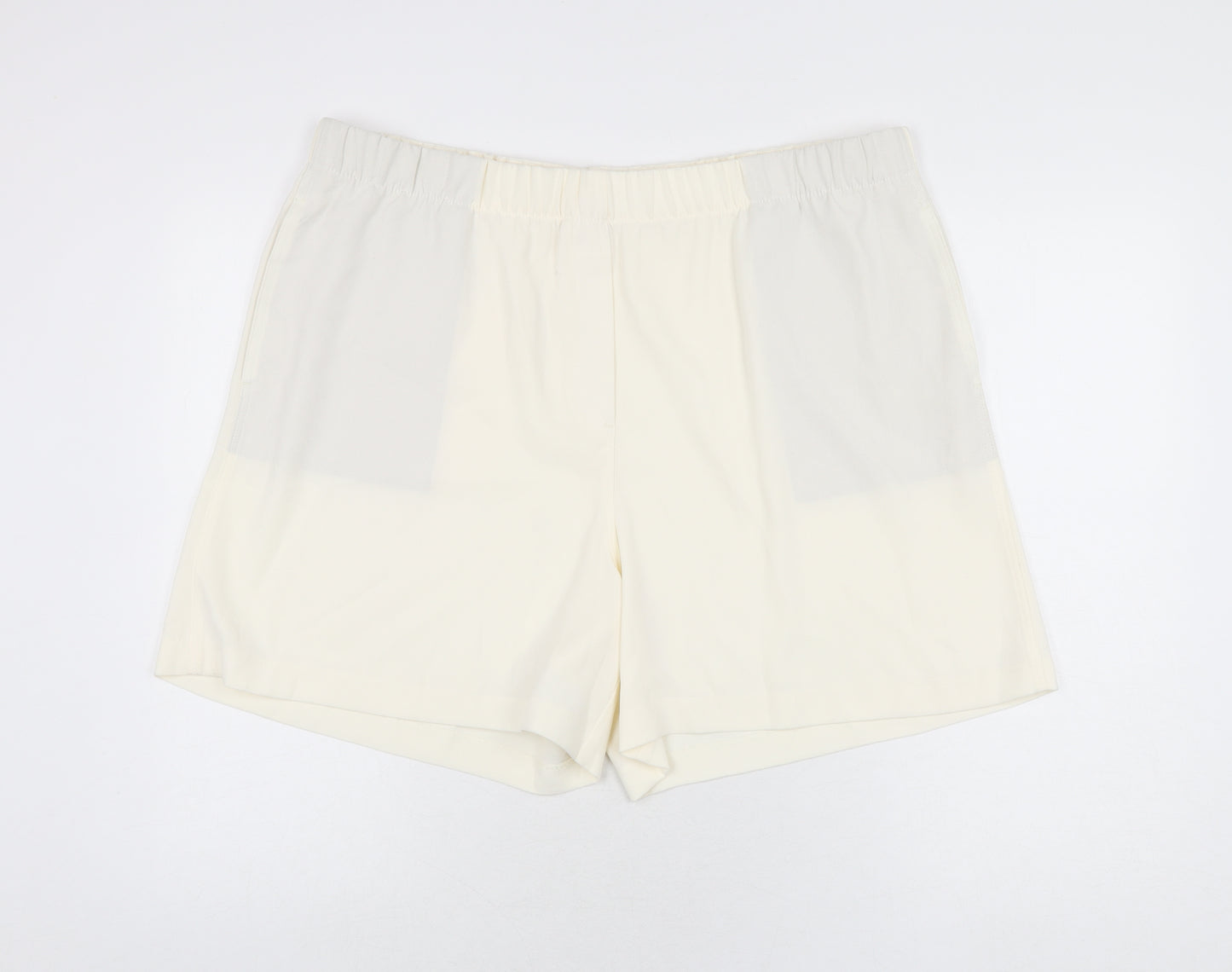Marks and Spencer Womens Ivory Polyester Bermuda Shorts Size 20 L5.5 in Regular Pull On