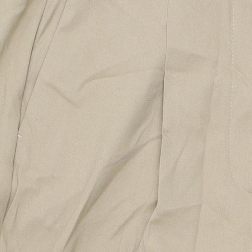 Marks and Spencer Womens Beige Polyester Trousers Size 16 L32 in Regular Zip