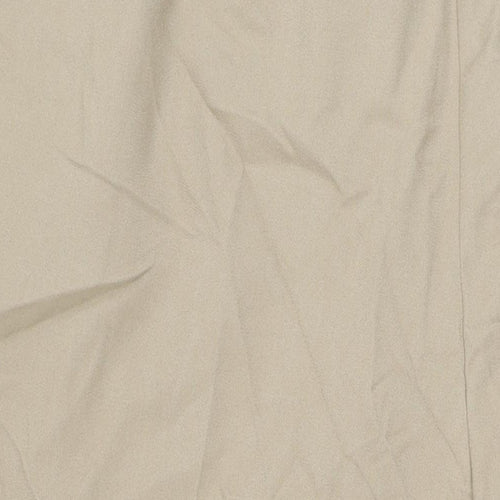 Marks and Spencer Womens Beige Polyester Trousers Size 16 L32 in Regular Zip