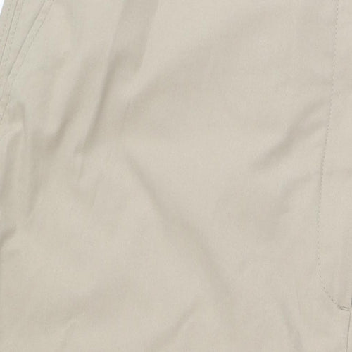 Marks and Spencer Womens Beige Cotton Chino Trousers Size 20 L27 in Regular Zip
