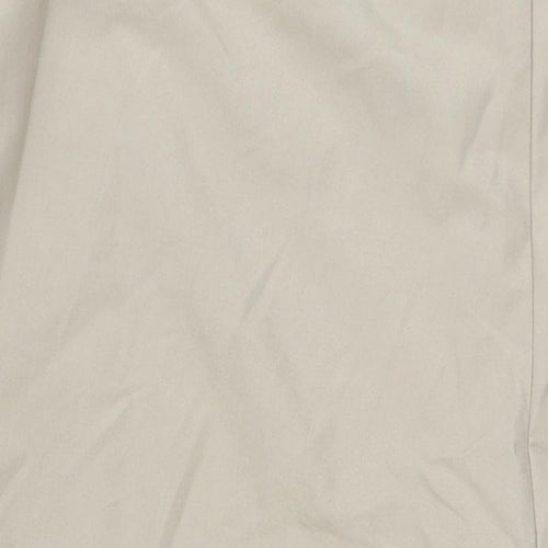 Marks and Spencer Womens Beige Cotton Chino Trousers Size 20 L27 in Regular Zip