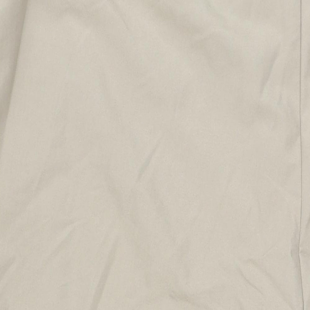 Marks and Spencer Womens Beige Cotton Chino Trousers Size 20 L27 in Regular Zip