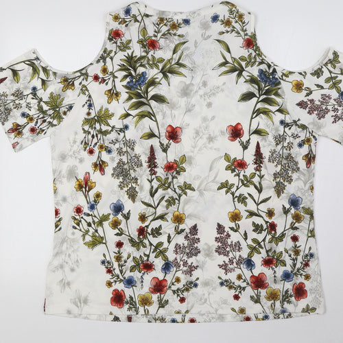 NEXT Womens Multicoloured Floral Polyester Basic Blouse Size 18 Round Neck - Cold Shoulder