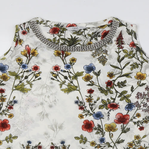 NEXT Womens Multicoloured Floral Polyester Basic Blouse Size 18 Round Neck - Cold Shoulder