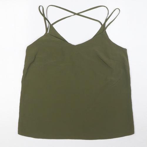 New Look Womens Green Polyester Camisole Blouse Size 12 Scoop Neck - Straps