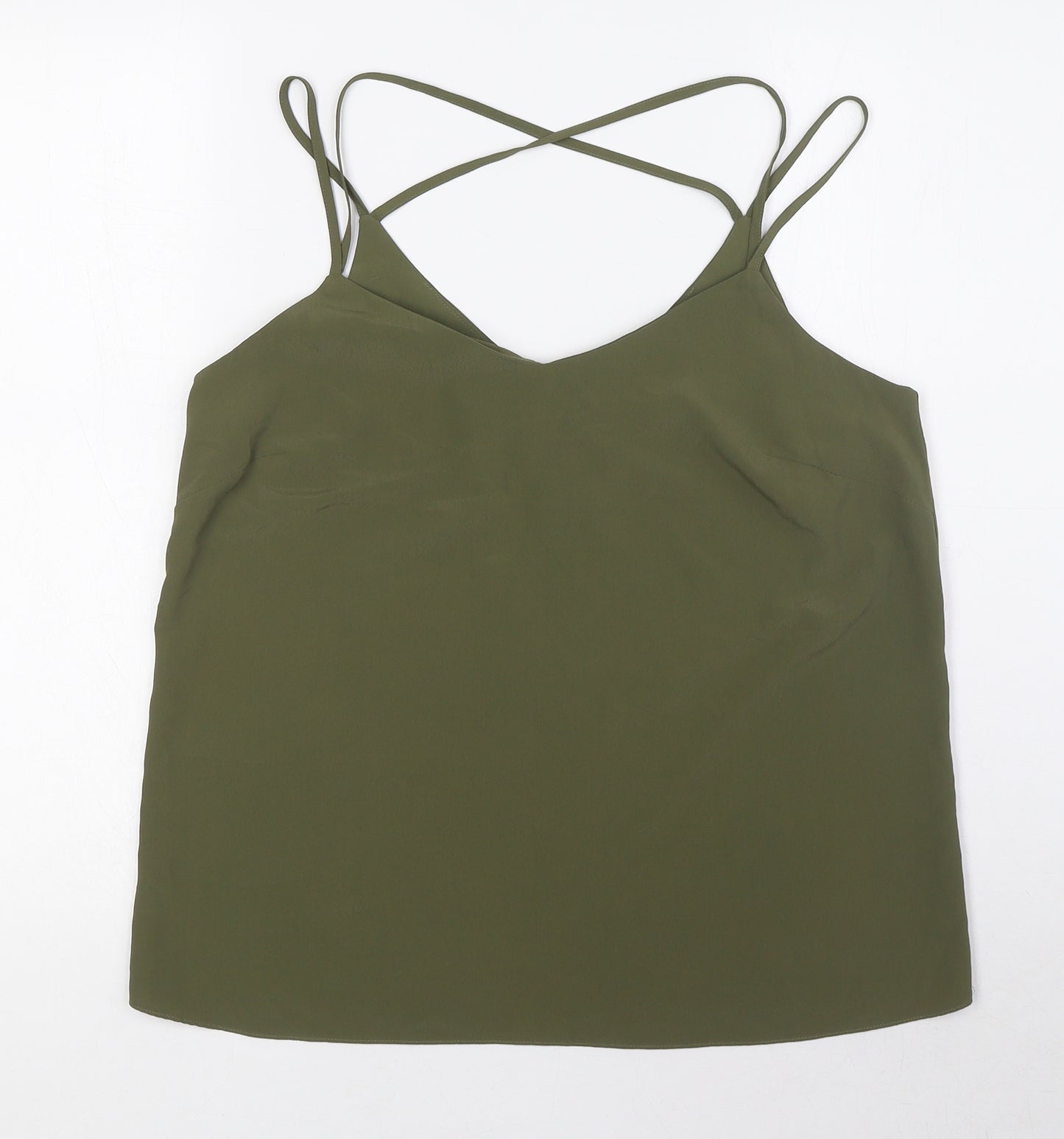 New Look Womens Green Polyester Camisole Blouse Size 12 Scoop Neck - Straps