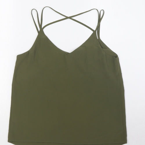 New Look Womens Green Polyester Camisole Blouse Size 12 Scoop Neck - Straps