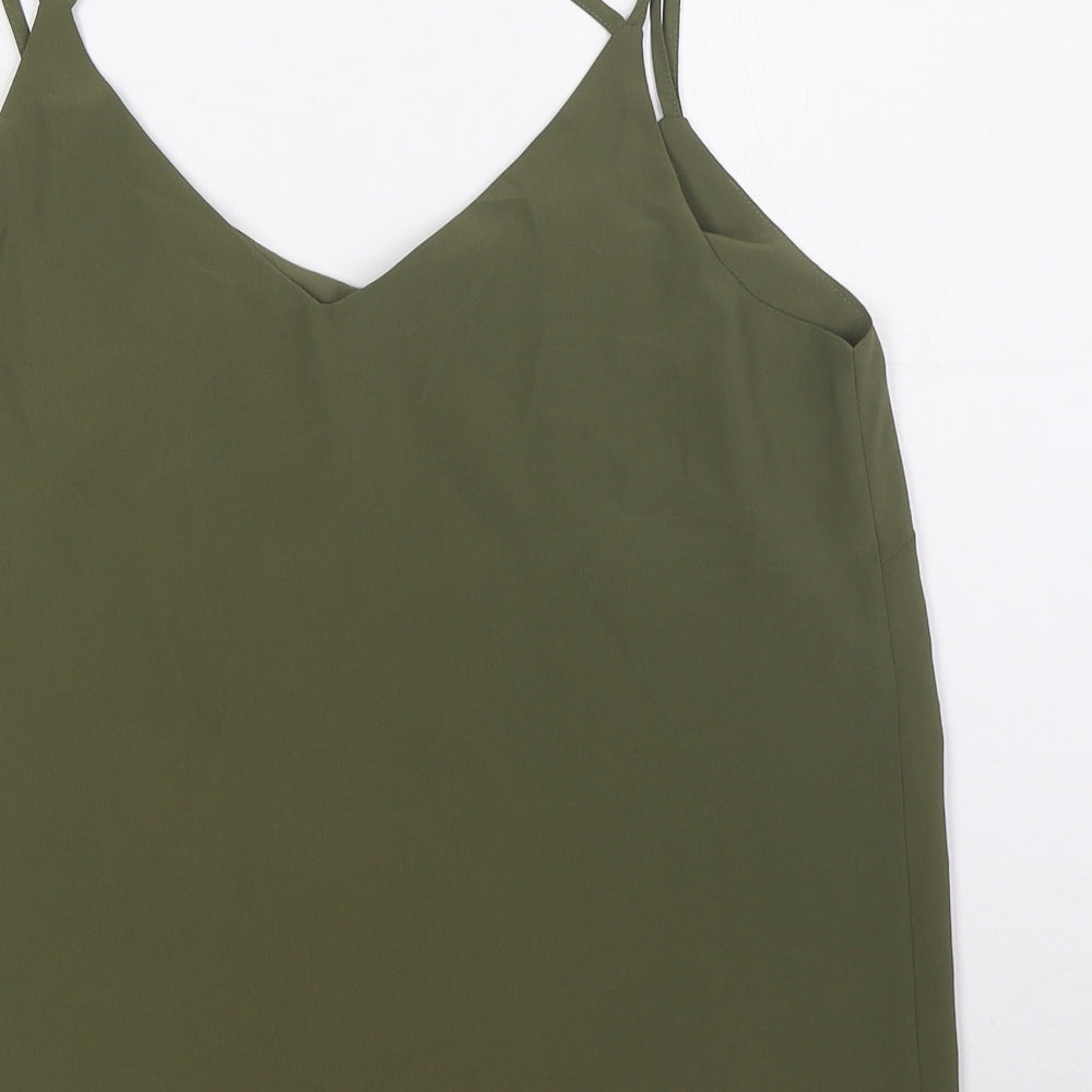 New Look Womens Green Polyester Camisole Blouse Size 12 Scoop Neck - Straps