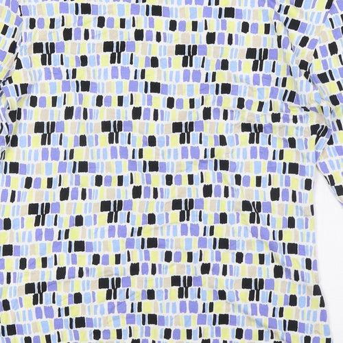 Linea Womens Multicoloured Viscose Basic Blouse Size M Round Neck