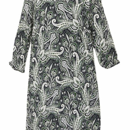 Topshop Womens Green Viscose Shirt Dress Size 10 Round Neck Zip