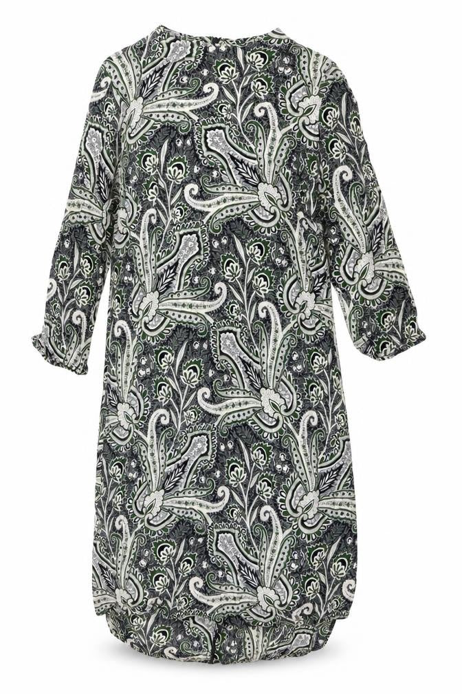 Topshop Womens Green Viscose Shirt Dress Size 10 Round Neck Zip