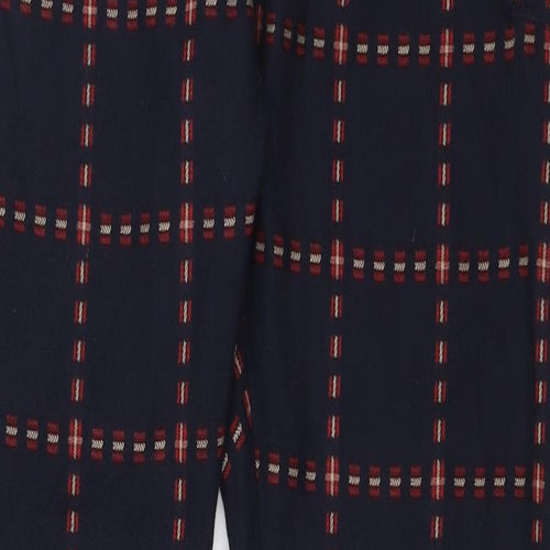 Topman Mens Blue Check Polyester Trousers Size 30 in L31 in Slim Zip - Zip Pockets