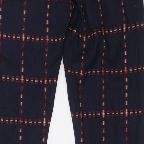Topman Mens Blue Check Polyester Trousers Size 30 in L31 in Slim Zip - Zip Pockets