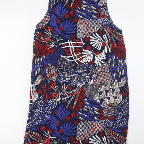 H&M Womens Multicoloured Polyester Shirt Dress Size 4 Round Neck Pullover