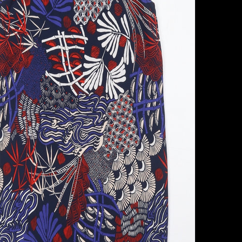 H&M Womens Multicoloured Polyester Shirt Dress Size 4 Round Neck Pullover