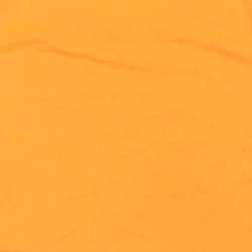 PRETTYLITTLETHING Womens Orange Polyester Cropped Blouse Size 6 Round Neck - Bright