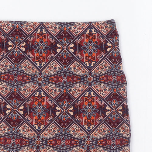 New Look Womens Multicoloured Cotton Straight & Pencil Skirt Size 6 - Elasticated Waist