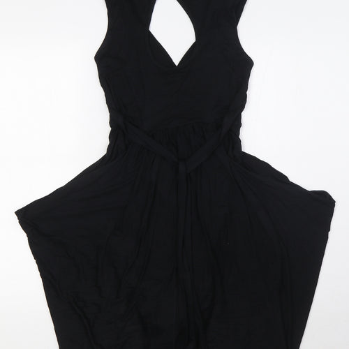 Apricot Womens Black Polyester A-Line Size M V-Neck Pullover - Key Hole Back