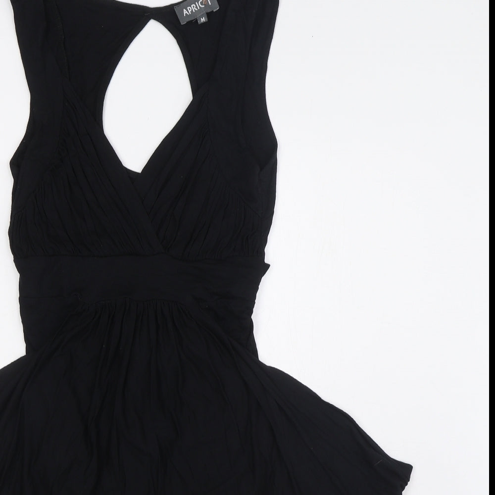 Apricot Womens Black Polyester A-Line Size M V-Neck Pullover - Key Hole Back