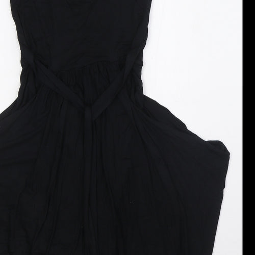 Apricot Womens Black Polyester A-Line Size M V-Neck Pullover - Key Hole Back
