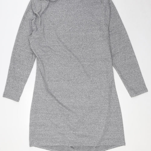 Marks and Spencer Womens Grey Polyester Pencil Dress Size 20 Round Neck Pullover - Shoulder Pads