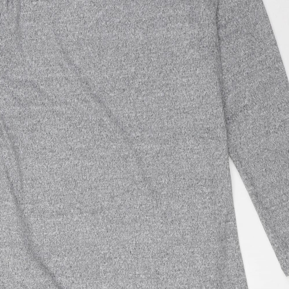 Marks and Spencer Womens Grey Polyester Pencil Dress Size 20 Round Neck Pullover - Shoulder Pads