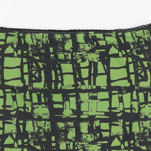Topshop Womens Green Polyester A-Line Skirt Size L